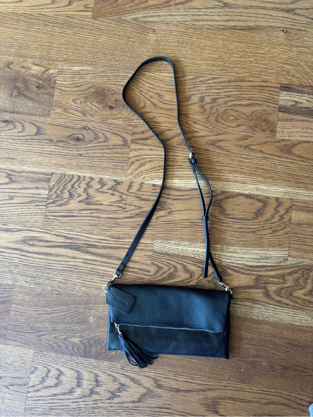 Befen Leather Crossbody Clutch - Black